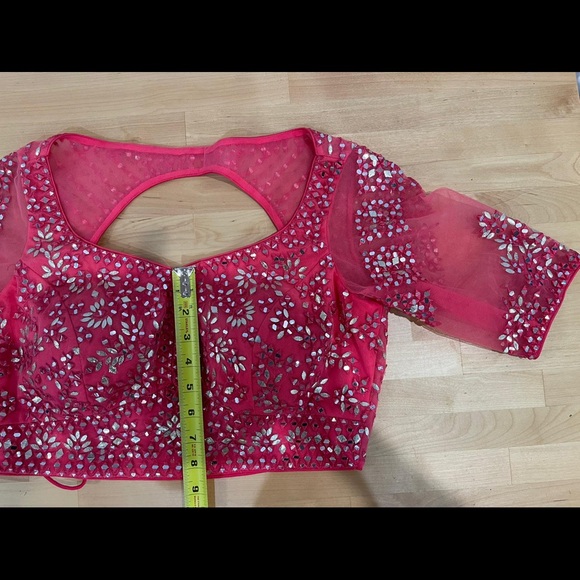 NWT: Mirror like Pink Party Ballgown Indian Lehenga - Picture 9 of 11